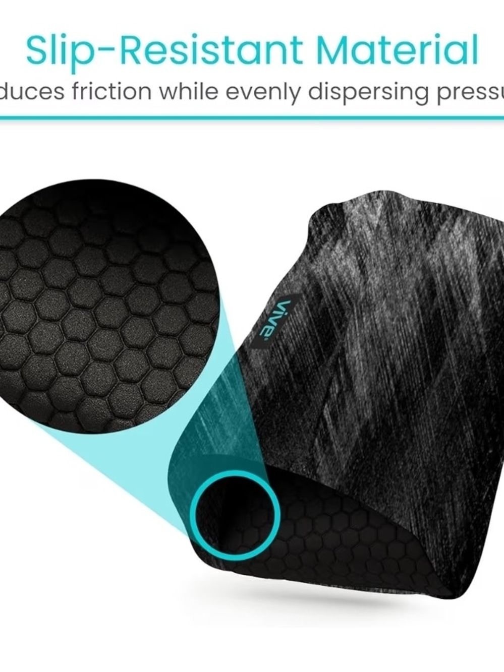 Vive Non-Slip Comfort Knee Pillow in Charcoal Black